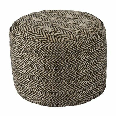 Ashley Furniture Chevron Cylinder Pouf In Natural 24052292602 | Ebay With Gray Stripes Cylinder Pouf Ottomans (View 1 of 20)