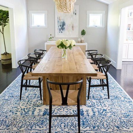 Aubinelle Rug, Blue | Rug Under Dining Table, Boho Dining Room, Rugs In Blue And Gold Round Side Stools (View 10 of 20)