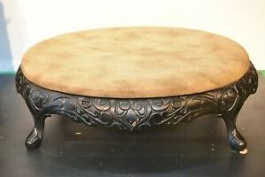 Authentic.. Antique Cast Iron Bed Riser Stool Oval Victorian | Ebay Regarding Oval Aged Black Iron Console Tables (Gallery 19 of 20)