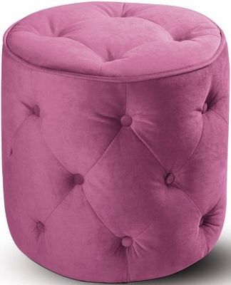 Avenue Six Curves Tufted Round Ottoman Pink Velvet Fabric – Cvs905 P18 Intended For Pink Fabric Banded Ottomans (View 17 of 20)