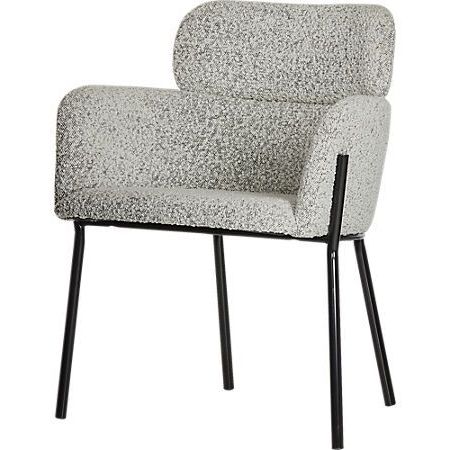 Azalea Boucle Chair + Reviews | Cb2 | Slipcovers For Chairs, Chair Intended For Black Fresh Floral Velvet Pouf Ottomans (View 15 of 20)