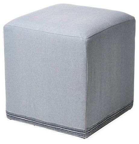 Azur Cube Ottoman, Navy/cream Now: $544.50 Was: $645.00 In 2021 | Cube With Regard To Cream Pouf Ottomans (Gallery 19 of 20)