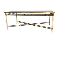 Balsamo Antiques | Mid Century French Brass / Smoked Glass Dining Table For Brass Smoked Glass Console Tables (View 10 of 20)