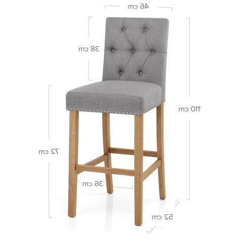 Barrington Oak Stool Grey Fabric – Atlantic Shopping In Gray Chenille Fabric Accent Stools (View 7 of 20)