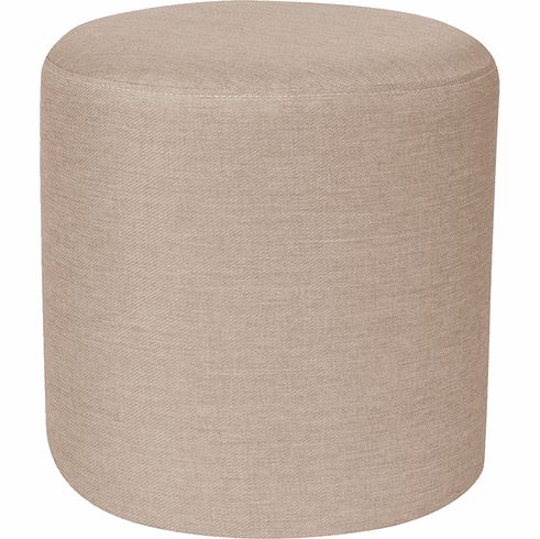 Barrington Upholstered Round Ottoman Pouf In Beige Fabric [qy S10 5001 With Black And White Zigzag Pouf Ottomans (Gallery 19 of 20)