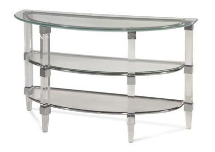 Bassett Mirror Chrome Acrylic Glass Shelves Console Table | Eclectic For Chrome And Glass Modern Console Tables (View 11 of 20)