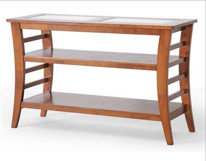 Baxton Studio Allison Modern Honey Brown Wood Console Side Bar Table Intended For Brown Wood Console Tables (View 11 of 20)