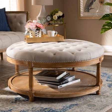Baxton Studio Ambroise French Provincial Beige Linen Fabric Upholstered Within Beige Hemp Pouf Ottomans (Gallery 20 of 20)