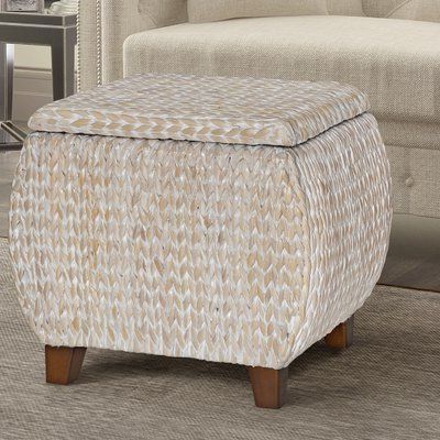 Beachcrest Home Nobles Storage Ottoman Upholstery Color: White Wash Pertaining To Tuxedo Ottomans (View 2 of 20)