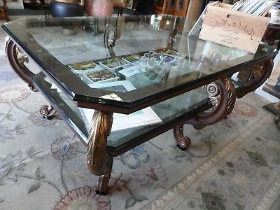 Beautiful Heavy Large Ornate Cast Iron Eight Leg Double Glass Top Regarding Espresso Wood And Glass Top Console Tables (Gallery 20 of 20)