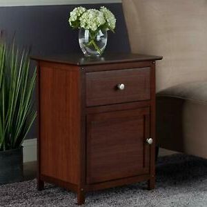 Bed Room Cabinet Night Stand Storage Drawer End Accent Lamp Table Regarding Walnut Wood Storage Trunk Console Tables (View 10 of 20)