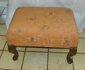 Beige Indian Print Ottoman / Stool (st167) | Ebay Intended For Natural Beige And White Cylinder Pouf Ottomans (View 7 of 20)