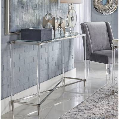 Belisso Acrylic And Stainless Steel Console Table | Contemporary For Acrylic Console Tables (View 4 of 20)