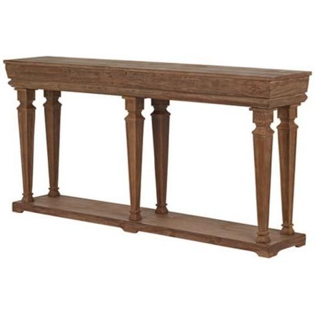 Benjamin Distressed Wood Console – #2t784 | Lamps Plus In 2021 | Wood Within Square Weathered White Wood Console Tables (View 1 of 20)