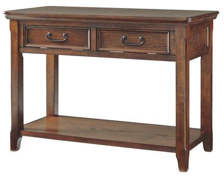 Benzara Bm210970 Wooden Sofa Table With 2 Drawers And 1 Bottom Shelf Within Dark Brown Console Tables (View 2 of 20)