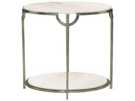 Bernhardt Morello Faux Carrar Marble With Oxidized Nickel Oval End Throughout Oxidized Console Tables (View 17 of 20)