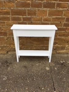 Bespoke H90 W70 D20cm Console Hall Table Chunky White 1 Shelf Tapered With Regard To 1 Shelf Square Console Tables (View 11 of 20)