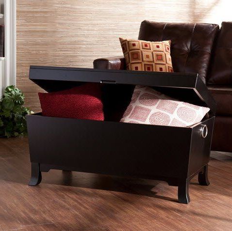 Best Home Parsons Contemporary Black Living Room Coffee Table Trunk With Dark Coffee Bean Console Tables (View 15 of 20)