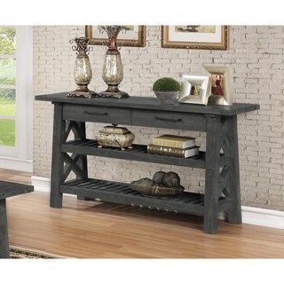 Best Quality Furniture Rustic Grey Coffee Table, End Table, Or Console For Gray Wood Veneer Console Tables (View 15 of 20)
