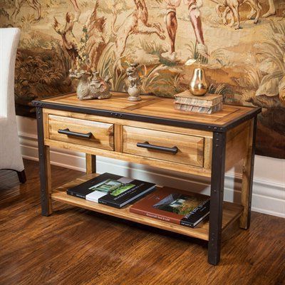 Best Selling Home Decor Luna Acacia Wood Console Table | Wood Console Within Gray Wood Black Steel Console Tables (View 8 of 20)