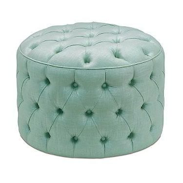 Bijoux Glace Tufted Ottoman | Frontgate | Tufted Ottoman, Fabric Decor Throughout Tufted Fabric Ottomans (View 16 of 20)