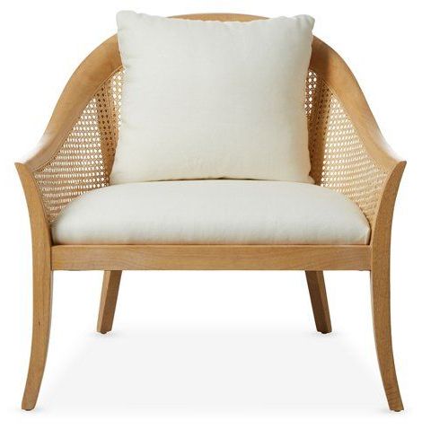 Biloxi Cane Accent Chair, Pecan/white Now: $550.00 Was: $1, (View 1 of 20)