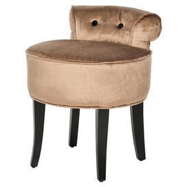 Birch Wood Framed Vanity Stool With Button Tufted Upholstery And A For Ivory Button Tufted Vanity Stools (View 7 of 20)