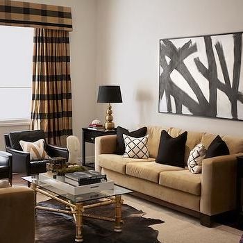 Black And Gold Living Room, Contemporary, Living Room, Diane Bergeron Inside Cream And Gold Console Tables (Gallery 19 of 20)