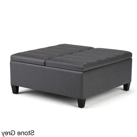 Black And Grey Ottoman – Home Designing With Round Gray Faux Leather Ottomans With Pull Tab (View 17 of 20)