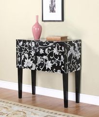 Black And White Floral Print Console With Straight Legs – Powell With Regard To Black And White Console Tables (View 16 of 20)