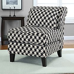 Black And White Houndstooth Grande Slipper Chair – Free Shipping Today Intended For Black And Off White Rattan Ottomans (View 2 of 20)
