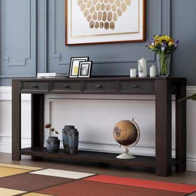 Black – Console Tables – Accent Tables – The Home Depot Inside Aged Black Console Tables (View 7 of 20)