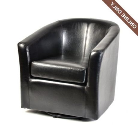 Black Faux Leather Hayden Swivel Chair | Game Room Decor, Movie Room Pertaining To Black Faux Leather Swivel Recliners (View 10 of 20)