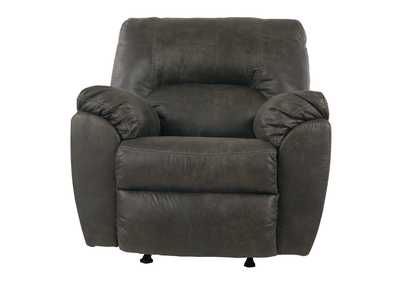 Black/gray Tambo Recliner Long Furniture – Rainbow City, Al With Regard To Round Blue Faux Leather Ottomans With Pull Tab (View 1 of 20)