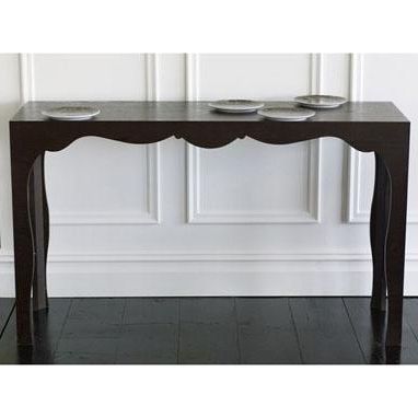 Black Silhouette Scalloped Frame Console Table Intended For Black And White Console Tables (View 6 of 20)