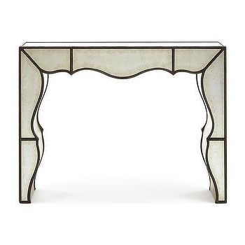 Black Silhouette Scalloped Frame Console Table Regarding Silver And Acrylic Console Tables (View 9 of 20)