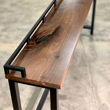 Black Walnut Sofa Table | Timberwolf Slabs Throughout Walnut Wood Storage Trunk Console Tables (View 7 of 20)