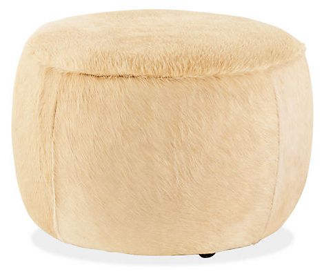 Black & White Buff/brown Cowhide Round Ottomans In Stools & Ottomans With Regard To White Large Round Ottomans (View 6 of 20)