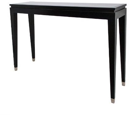 Black Wood Elegant Console Table Black Glass Top | Console Tables Pertaining To Aged Black Console Tables (View 16 of 20)