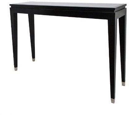 Black Wood Elegant Console Table Black Glass Top | Console Tables Within Gray And Black Console Tables (View 18 of 20)