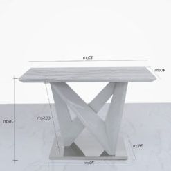 Blanche Marble Effect Console Table With A Chrome Foundation | Picture Regarding Chrome Console Tables (View 17 of 20)