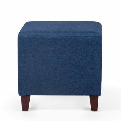 Blue Ottomans & Poufs You'll Love In 2020 | Wayfair In Gray And Cream Geometric Cuboid Pouf Ottomans (View 6 of 20)