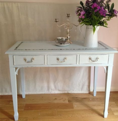 Bowiebelle Vintage & Upcycled Furniture: Shabby Chic Console Table With Regard To Antique White Black Console Tables (View 8 of 20)