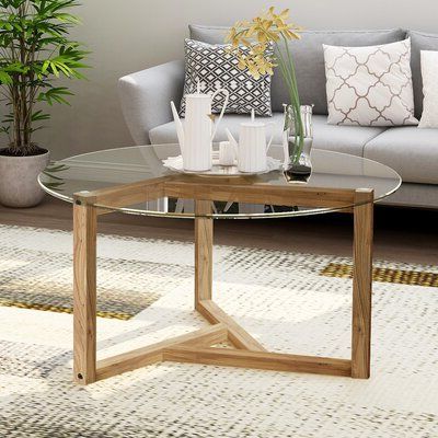 Brayden Studio Venedy Cross Legs Coffee Table | Round Coffee Table With Console Tables With Tripod Legs (View 14 of 20)