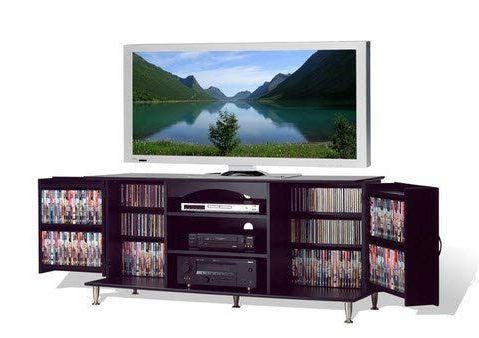 Broadway Black Large Flat Screen Plasma Or Lcd Tv Stand Media Storage With Regard To Matte Black Console Tables (View 7 of 20)