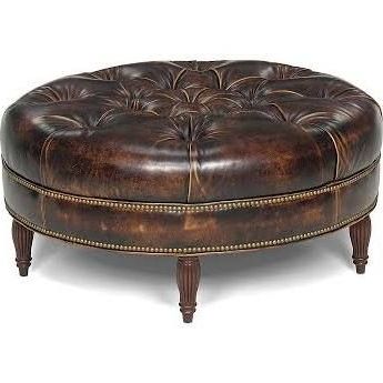 Brown Leather Nailhead Ottoman – Google Search | Tufted Leather Ottoman With Espresso Leather And Tan Canvas Pouf Ottomans (View 17 of 20)