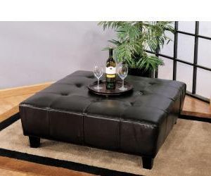 Brown Leather Square Entertainment Ottoman | Better Home Improvement Inside Brown Leather Square Pouf Ottomans (View 18 of 20)