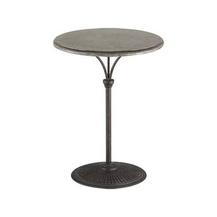 Buchon 24" Round Iron Pedestal End Table With Bluestone Top | Arhaus Pertaining To Round Iron Console Tables (Gallery 20 of 20)