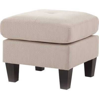 Buncombe 23'' Wide Faux Leather Tufted Square Standard Ottoman Inside Round Gray Faux Leather Ottomans With Pull Tab (View 4 of 20)