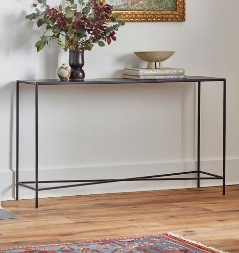 Burton Metal Console Table | Rejuvenation | Metal Console Table, Metal With Regard To Faux White Marble And Metal Console Tables (View 4 of 20)